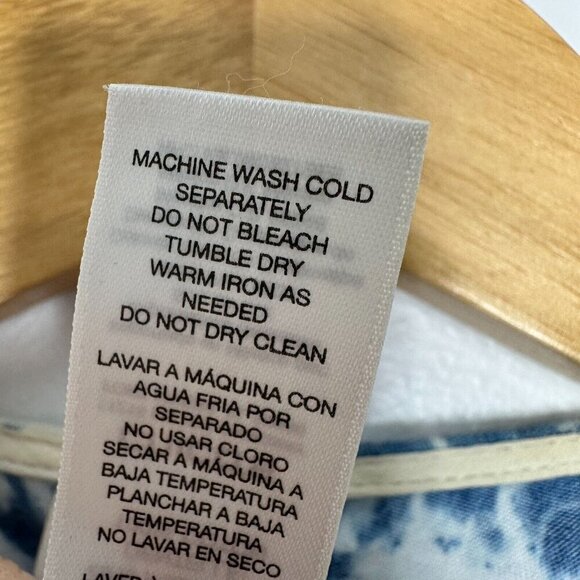 Chicos Vest Blue Drape front Lace Medium - Picture 3 of 9